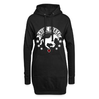 Pferd Pferderasse Shire Horse Silhouette - Hoodie-Kleid - Schwarz - Vorne