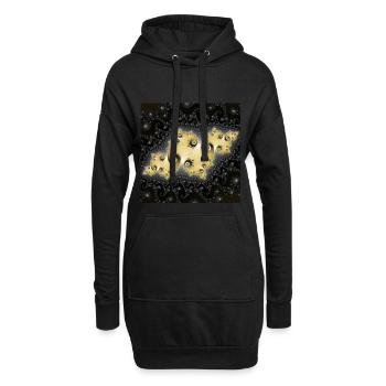 T-shirt fractal galaxy gold gift idea - Hoodie Dress - black - Front