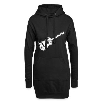 Guitariste guitariste guitariste musicien - Sweat-shirt à capuche long Femme - noir - Devant