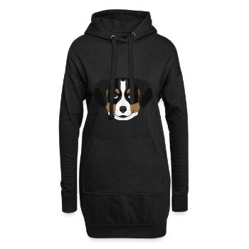 Chiot de montagne Bernese Mountain Illustration - Sweat-shirt à capuche long Femme - noir - Devant
