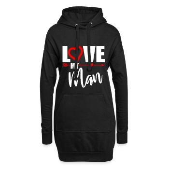 LOVE MY MAN - Valentines Day - Hoodie-Kleid - Schwarz - Vorne