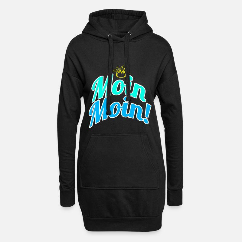 Moin Moin! - Hoodie-Kleid - Schwarz