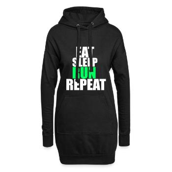 Manger dormir courir répéter! - Sweat-shirt à capuche long Femme - noir - Devant
