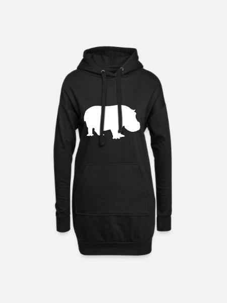 Hippo Hippopotamus hippo - Hoodie Dress - black
