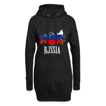 Russie - Sweat-shirt à capuche long Femme - noir - Devant