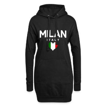 Milan Italy Mailand Italien - Hoodie-Kleid - Schwarz - Vorne