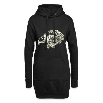 Adlerkopf - Hoodie-Kleid - Schwarz - Vorne