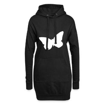 Schmetterling - Hoodie-Kleid - Schwarz - Vorne