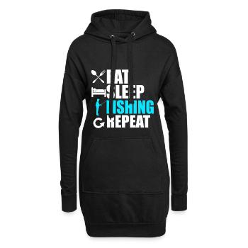 Fishing - Hoodie-Kleid - Schwarz - Vorne