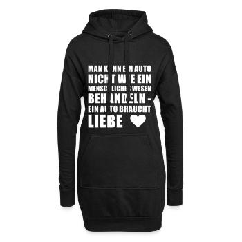 Auto Liebe Spruch Shirt Geschenk - Hoodie-Kleid - Schwarz - Vorne