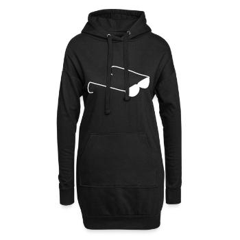 brille symbol klamotten sonnenbrille - Hoodie-Kleid - Schwarz - Vorne
