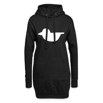 Symbole Animal Volant Oiseau En Forme De Canard - Sweat-shirt à capuche long Femme - noir - Devant