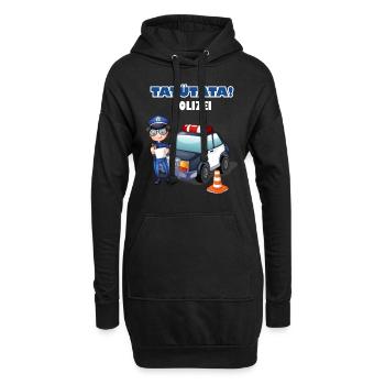 Tatü Tata Polizei Geburtstag Kind Kindergeburtstag - Hoodie-Kleid - Schwarz - Vorne