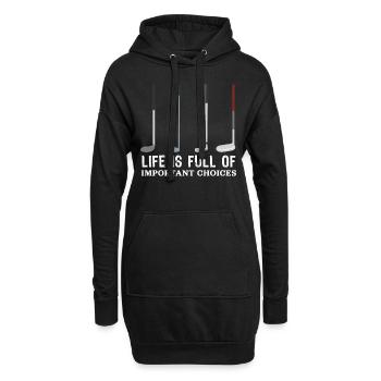 Le cadeau de golf des choix importants de la vie - Sweat-shirt à capuche long Femme - noir - Devant