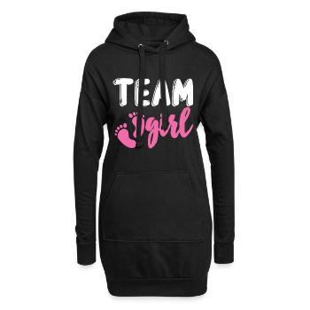 Team Girl Gender Reveal Design for growing parents - Sweat-shirt à capuche long Femme - noir - Devant