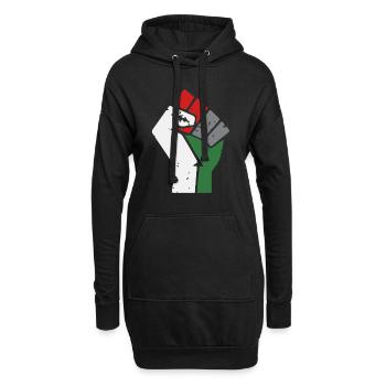 Gaza libre Palestine Poing - Sweat-shirt à capuche long Femme - noir - Devant