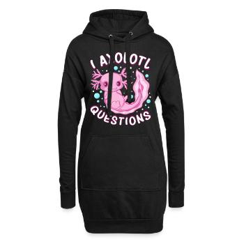 i axolotl questions shirt - axolotl kawaii - Hoodie-Kleid - Schwarz - Vorne