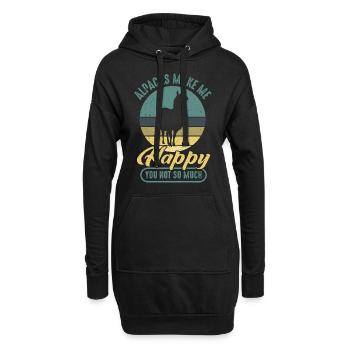 Alpacas make me happy- funny Alpaca shirt for - Sweat-shirt à capuche long Femme - noir - Devant