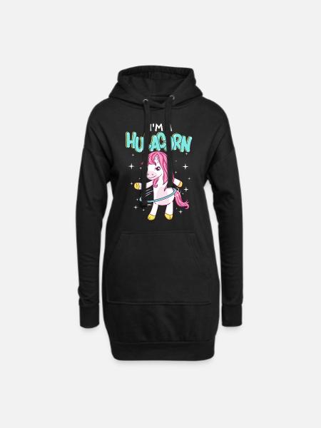 I ́m a Hulacorn Gymnastics Hula - Hoodie Dress - black