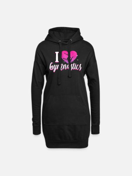i love gymnastics clothes - Hoodie Dress - black