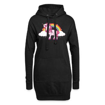 cute fun unicorn school nurse - Hoodie-Kleid - Schwarz - Vorne