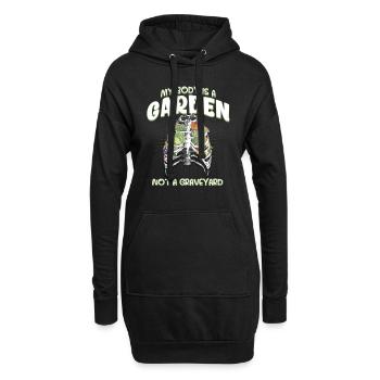 Mein Körper Ist Ein Garten, Kein Friedhof Vegan - Hoodie-Kleid - Schwarz - Vorne
