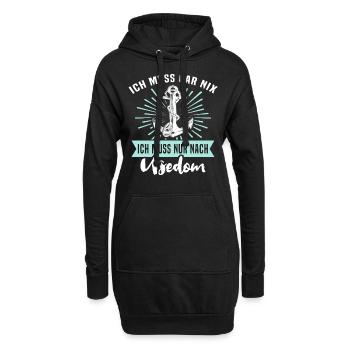 Usedom Souvenir Ostsee Sprüche - Hoodie-Kleid - Schwarz - Vorne