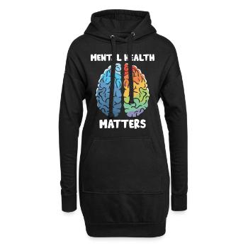 Sensibilisation à la santé mentale Cerveau coloré - Sweat-shirt à capuche long Femme - noir - Devant
