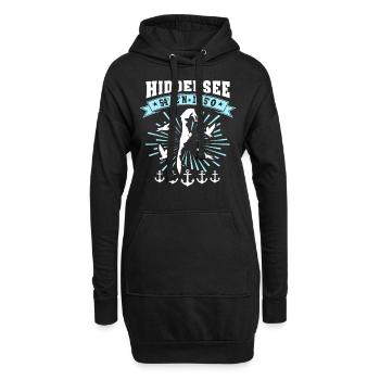 Hiddensee Koordinaten Ostsee - Hoodie-Kleid - Schwarz - Vorne