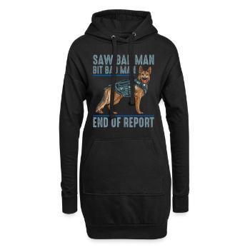 Saw Bad Man Bit Bad Man Polizeihund - Hoodie-Kleid - Schwarz - Vorne