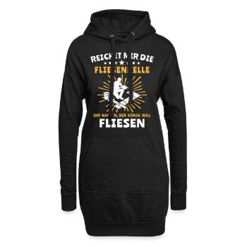Fliesenleger Sprüche Fliesen - Hoodie-Kleid - Schwarz - Vorne