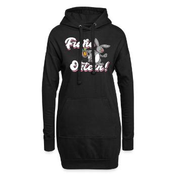 Frohe Ostern Geschenk Osterhase - Hoodie-Kleid - Schwarz - Vorne