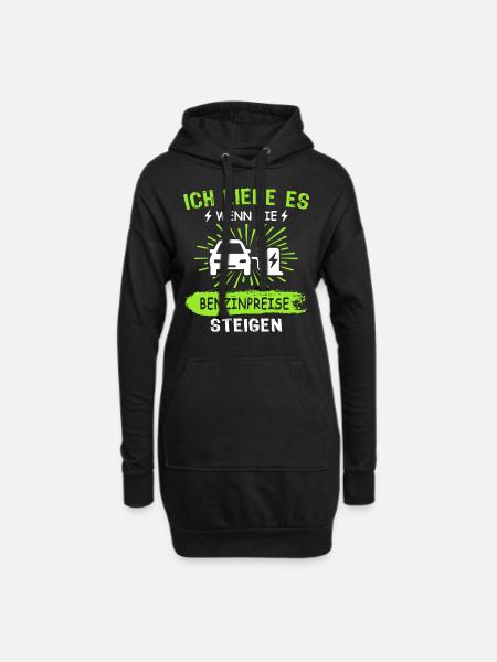 Eauto Elektroauto E-Auto - Hoodie-Kleid - Schwarz