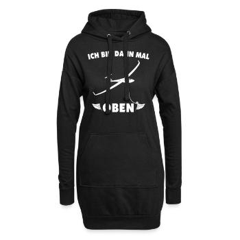 Segelfliegen Segelflugzeug Segelflug - Hoodie-Kleid - Schwarz - Vorne