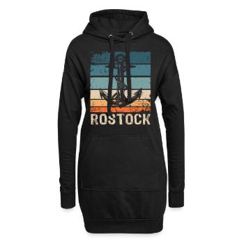 Rostock Sprüche Rostocker - Hoodie-Kleid - Schwarz - Vorne