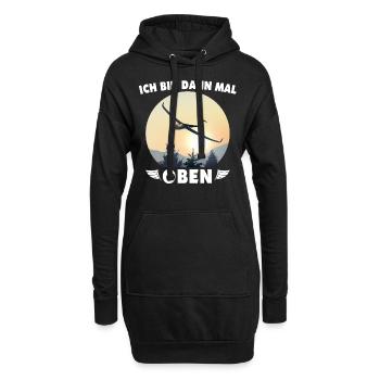 Segelflugzeug Fliegen Segelfliegen Segelflieger - Hoodie-Kleid - Schwarz - Vorne