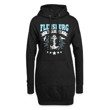 Flensburg Sprüche Flensburger - Hoodie-Kleid - Schwarz - Vorne