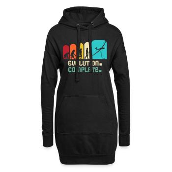 Segelflieger Evolution Segelfliegen Segelflug - Hoodie-Kleid - Schwarz - Vorne
