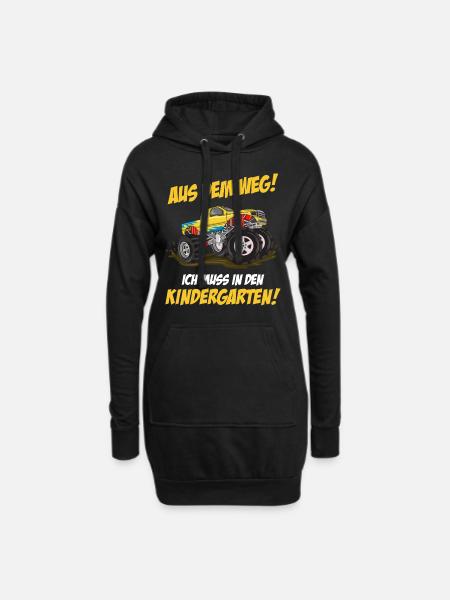 Kindergarten Jungen Monstertruck - Hoodie-Kleid - Schwarz