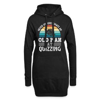 Old Man at Quizzing Fathers Day Drôle cadeau - Sweat-shirt à capuche long Femme - noir - Devant