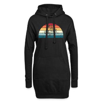 Rétro Archéologie Coucher de soleil Archéologie vintage - Sweat-shirt à capuche long Femme - noir - Devant