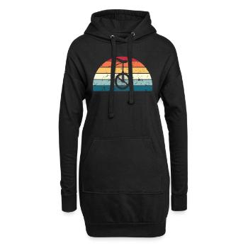 Rétro Monocyclisme Sunset Vintage Monocycle Lever de Soleil - Sweat-shirt à capuche long Femme - noir - Devant