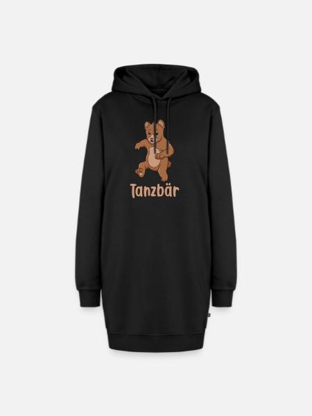 Tanzbär - Hoodie-Kleid - Schwarz