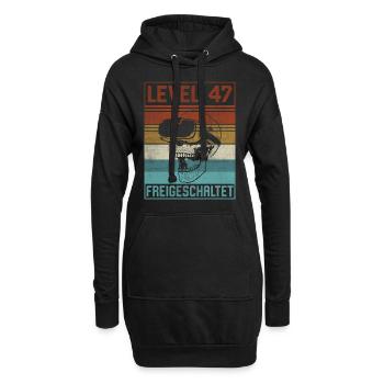 Level 47 Jahre Mann Gamer 47. Geburtstag - Hoodie-Kleid - Schwarz - Vorne