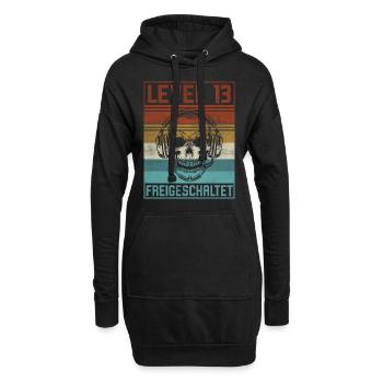 13. Geburtstag Gamer Level 13 Jahre - Hoodie-Kleid - Schwarz - Vorne