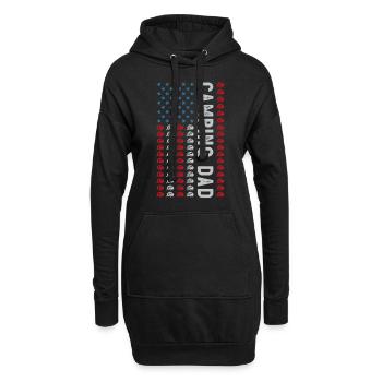 Camping Papa juillet 4 juillet caravane rv cadeau de fête des pères - Sweat-shirt à capuche long Femme - noir - Devant