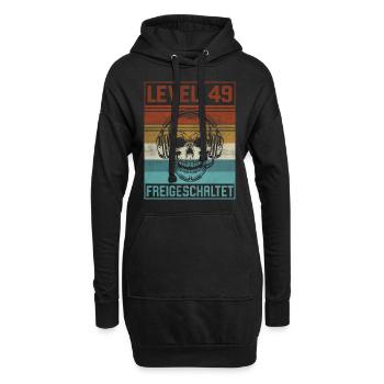 49. Geburtstag Gamer Level 49 Jahre - Hoodie-Kleid - Schwarz - Vorne