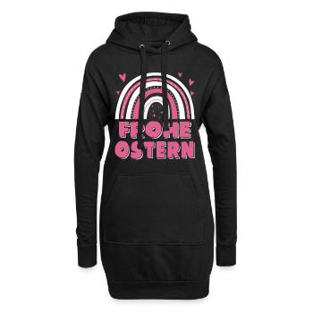 Oster Regenbogen Frohe Ostern - Hoodie-Kleid - Schwarz - Vorne