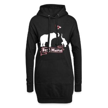 Meilleur Elephant Mama Mama - Sweat-shirt à capuche long Femme - noir - Devant