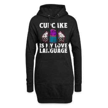 Cupcake Is My Love Language - Sweat-shirt à capuche long Femme - noir - Devant